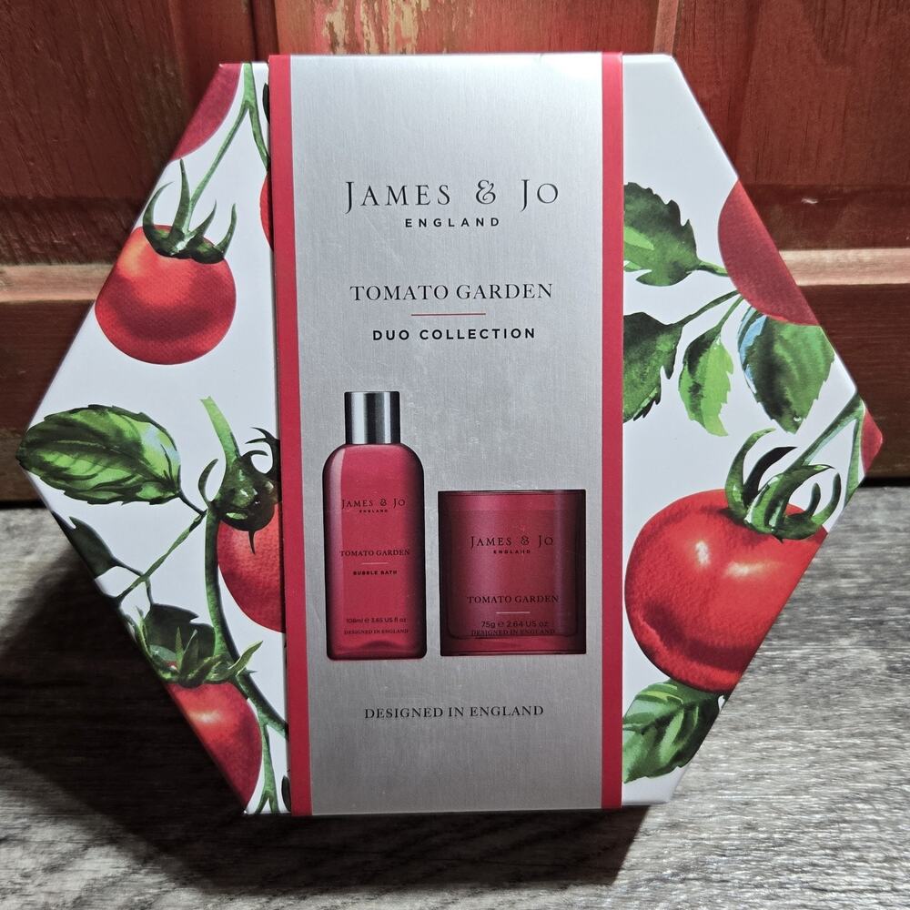 NEW James & Jo‎ England Tomato Garden Duo Bubble Bath & Scented Candle Gift Set